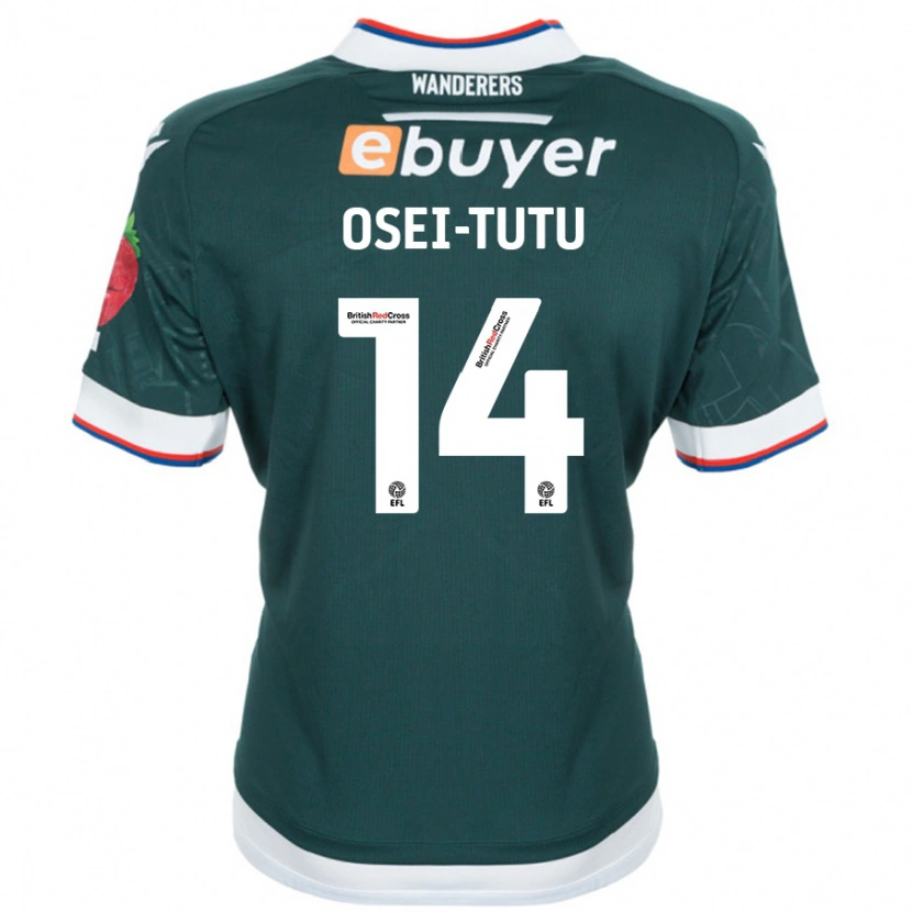 Danxen Kobiety Jordi Osei-Tutu #14 Ciemnozielony Wyjazdowa Koszulka 2024/25 Koszulki Klubowe