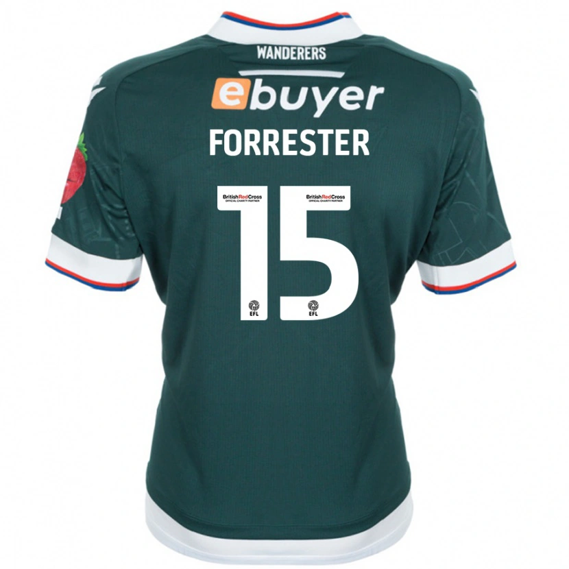 Danxen Kobiety Will Forrester #15 Ciemnozielony Wyjazdowa Koszulka 2024/25 Koszulki Klubowe