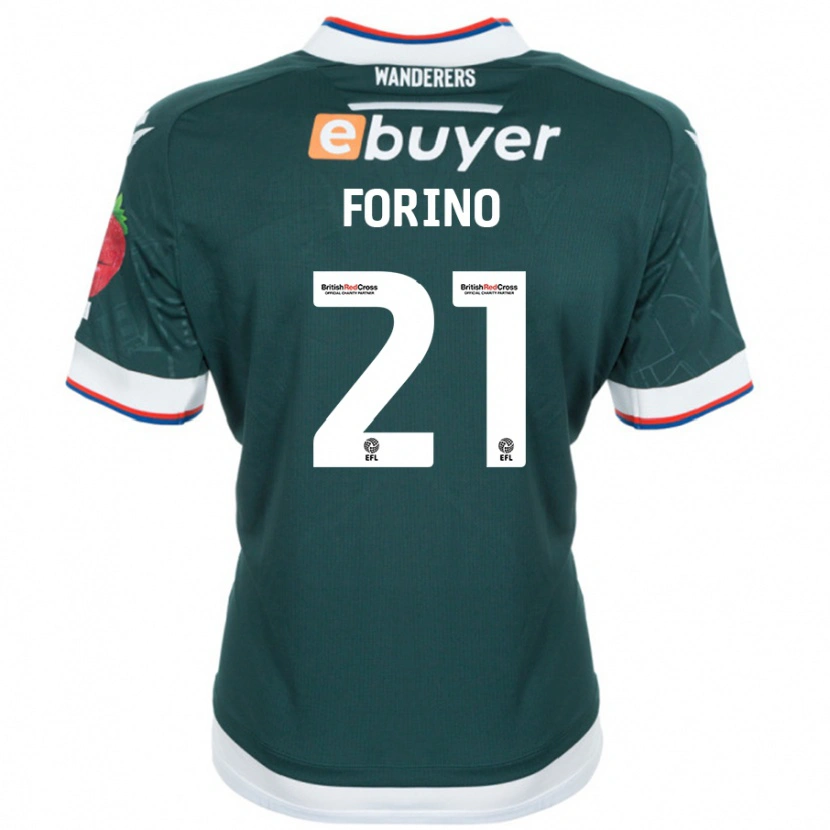 Danxen Kobiety Chris Forino #21 Ciemnozielony Wyjazdowa Koszulka 2024/25 Koszulki Klubowe