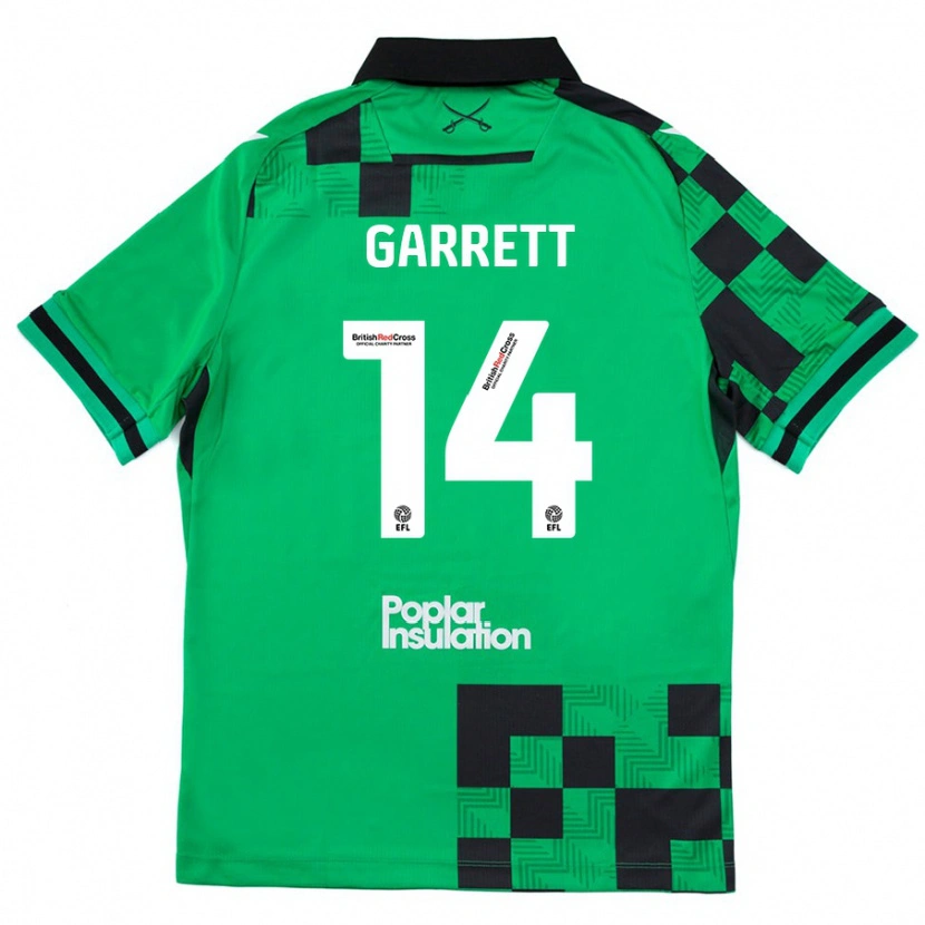 Danxen Kobiety Jake Garrett #14 Zielony Czarny Wyjazdowa Koszulka 2024/25 Koszulki Klubowe