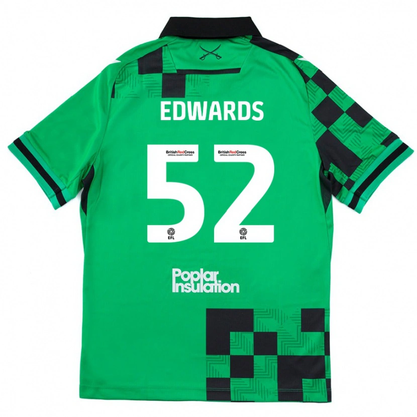 Danxen Kobiety Max Edwards #52 Zielony Czarny Wyjazdowa Koszulka 2024/25 Koszulki Klubowe