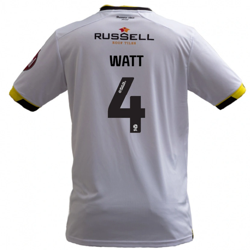 Danxen Kobiety Elliot Watt #4 Biały Wyjazdowa Koszulka 2024/25 Koszulki Klubowe