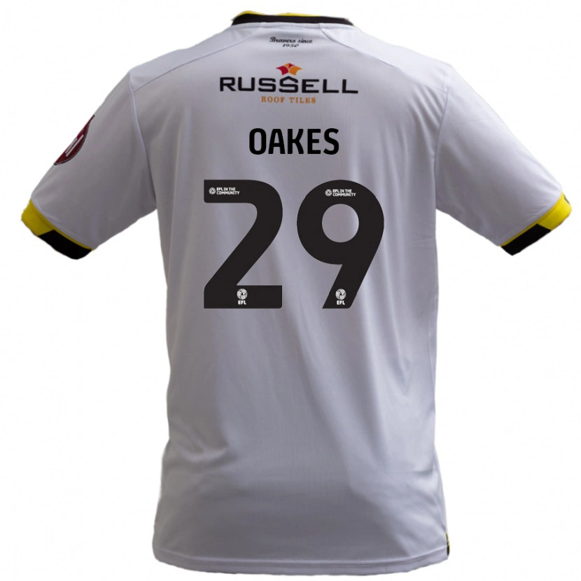 Danxen Kobiety Toby Oakes #29 Biały Wyjazdowa Koszulka 2024/25 Koszulki Klubowe
