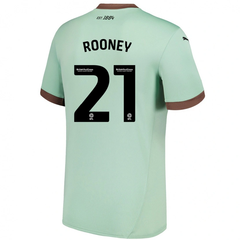 Danxen Kobiety Jake Rooney #21 Jasnozielony Wyjazdowa Koszulka 2024/25 Koszulki Klubowe