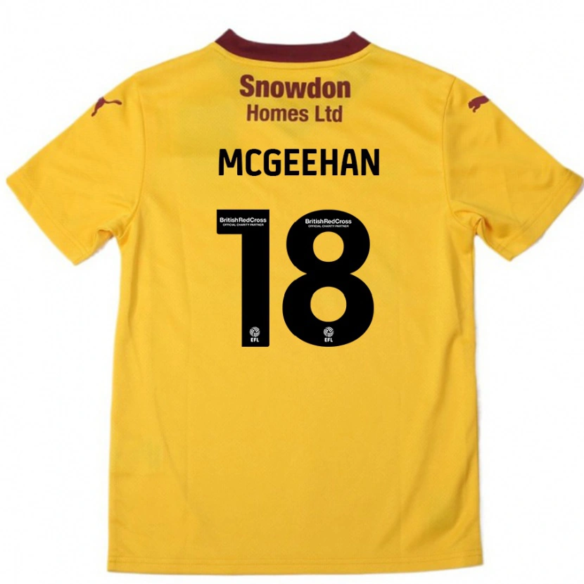 Danxen Kobiety Cameron Mcgeehan #18 Pomarańczowy Burgundowy Wyjazdowa Koszulka 2024/25 Koszulki Klubowe