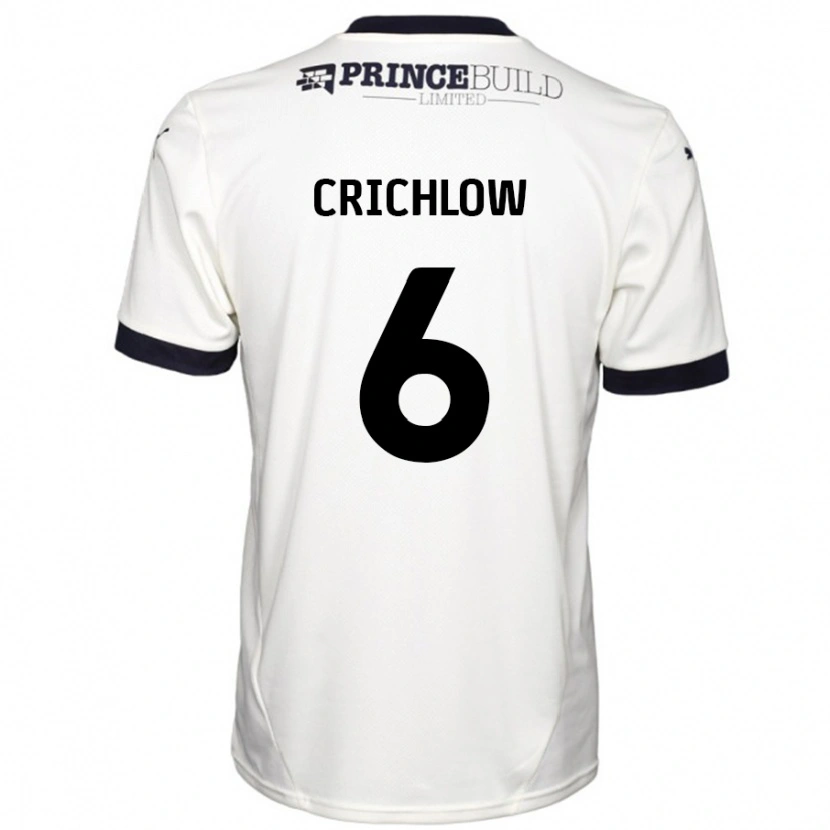Danxen Kobiety Romoney Crichlow #6 Łamana Biel Czarny Wyjazdowa Koszulka 2024/25 Koszulki Klubowe