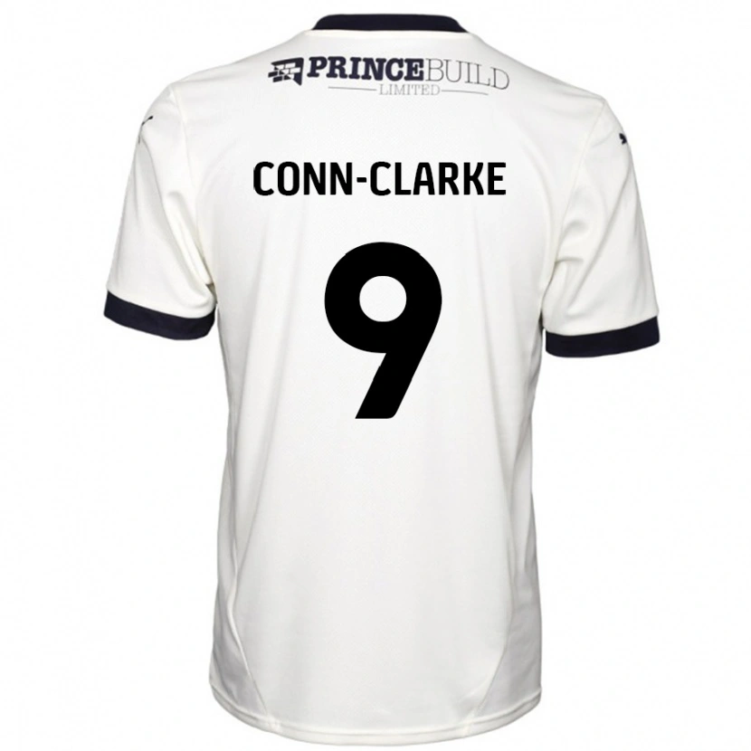Danxen Kobiety Chris Conn-Clarke #9 Łamana Biel Czarny Wyjazdowa Koszulka 2024/25 Koszulki Klubowe