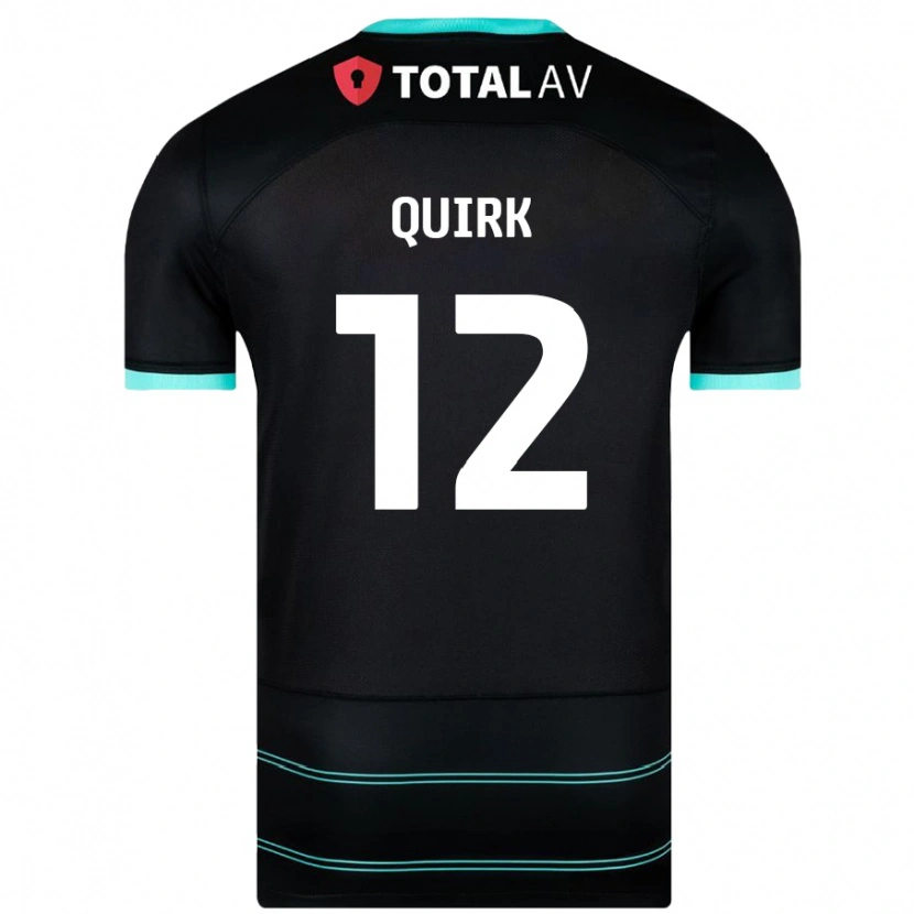 Danxen Kobiety Sophie Quirk #12 Czarny Wyjazdowa Koszulka 2024/25 Koszulki Klubowe