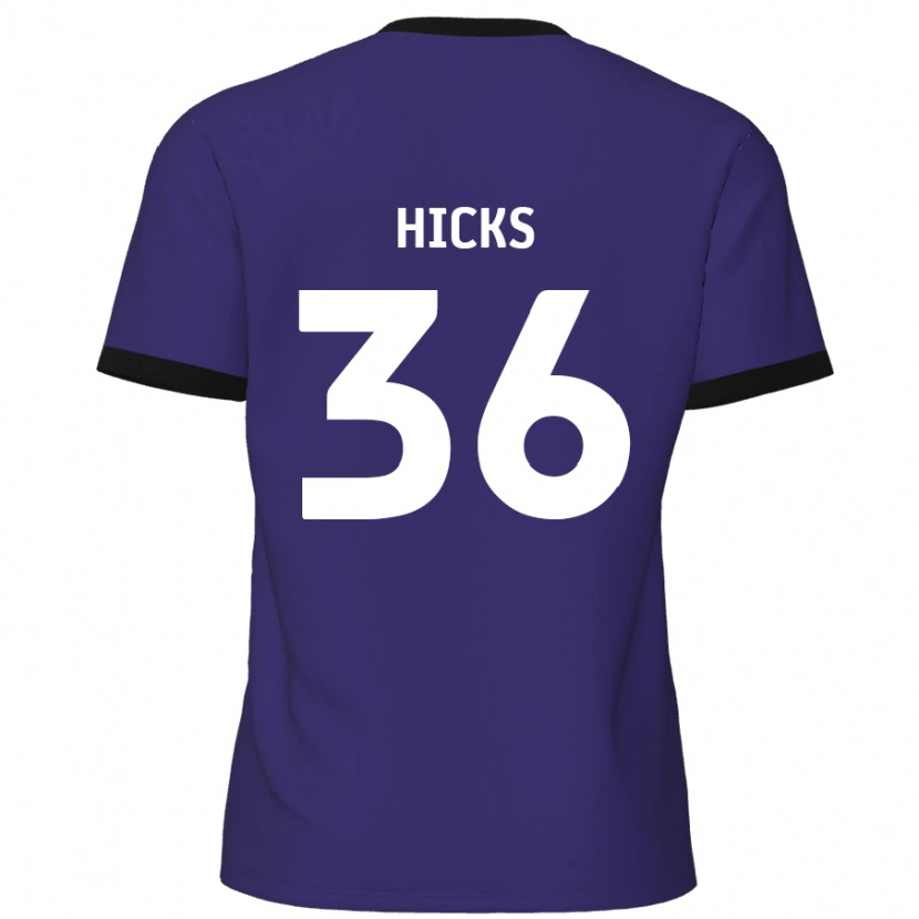 Danxen Kobiety David Hicks #36 Fioletowy Wyjazdowa Koszulka 2024/25 Koszulki Klubowe