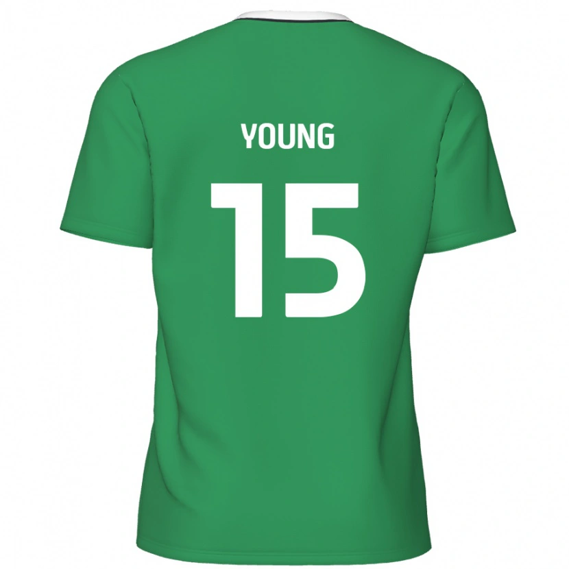 Danxen Kobiety Jack Young #15 Zielony Białe Paski Wyjazdowa Koszulka 2024/25 Koszulki Klubowe