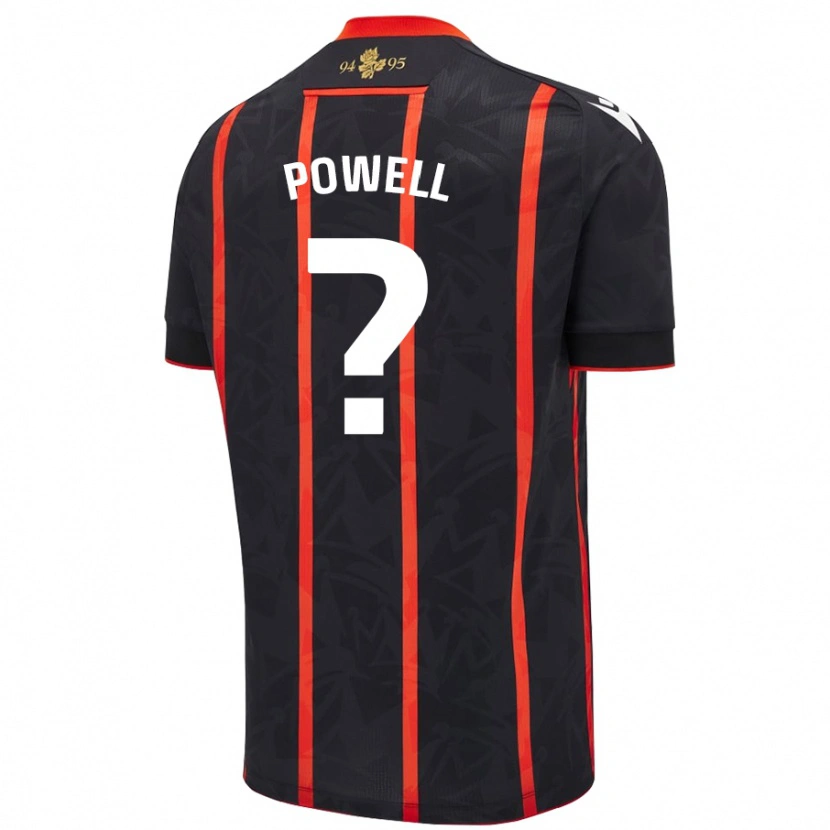 Danxen Kobiety Brandon Powell #0 Czarny Czerwony Wyjazdowa Koszulka 2024/25 Koszulki Klubowe