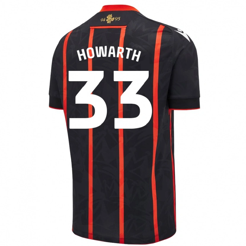 Danxen Kobiety Taylor Howarth #33 Czarny Czerwony Wyjazdowa Koszulka 2024/25 Koszulki Klubowe