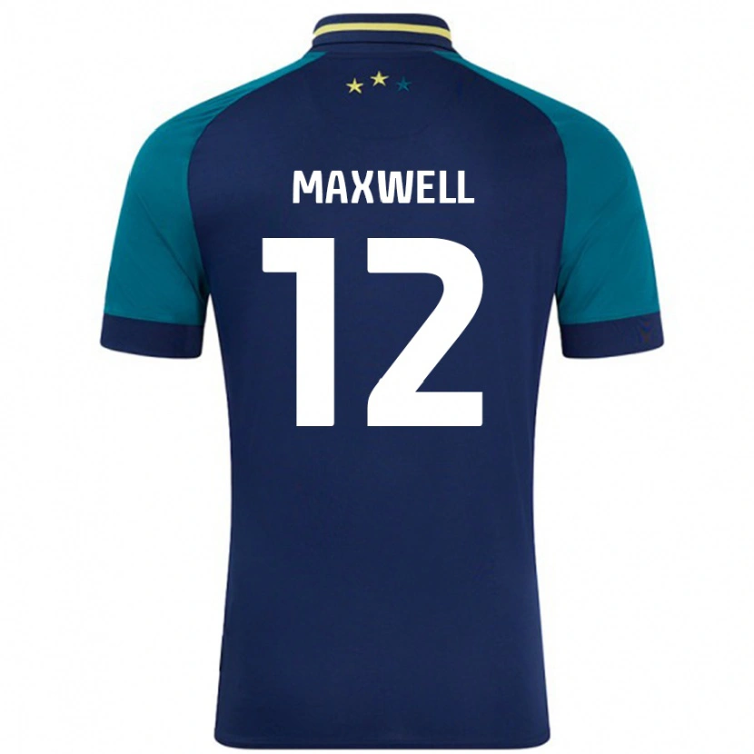 Danxen Kobiety Chris Maxwell #12 Granatowy Ciemnozielony Wyjazdowa Koszulka 2024/25 Koszulki Klubowe