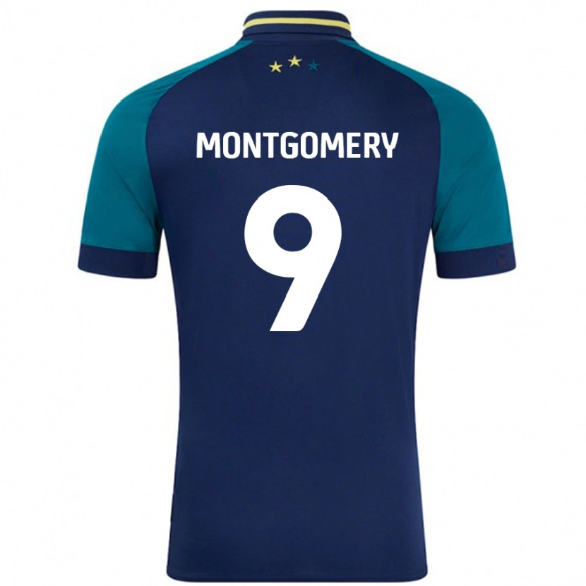 Danxen Kobiety Ria Montgomery #9 Granatowy Ciemnozielony Wyjazdowa Koszulka 2024/25 Koszulki Klubowe