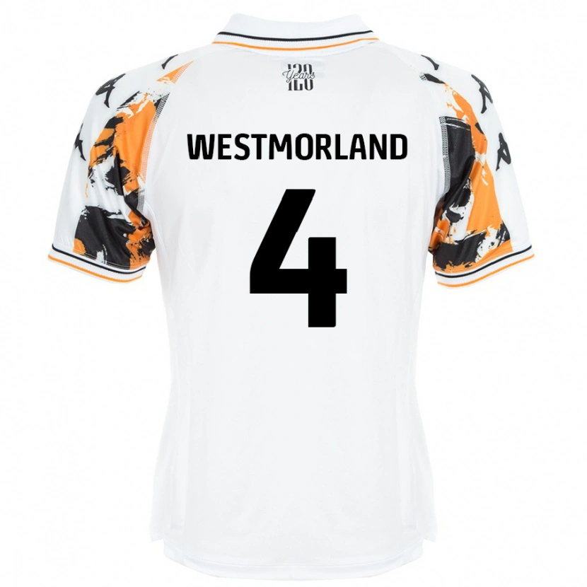 Danxen Kobiety Emma Westmorland #4 Biały Wyjazdowa Koszulka 2024/25 Koszulki Klubowe