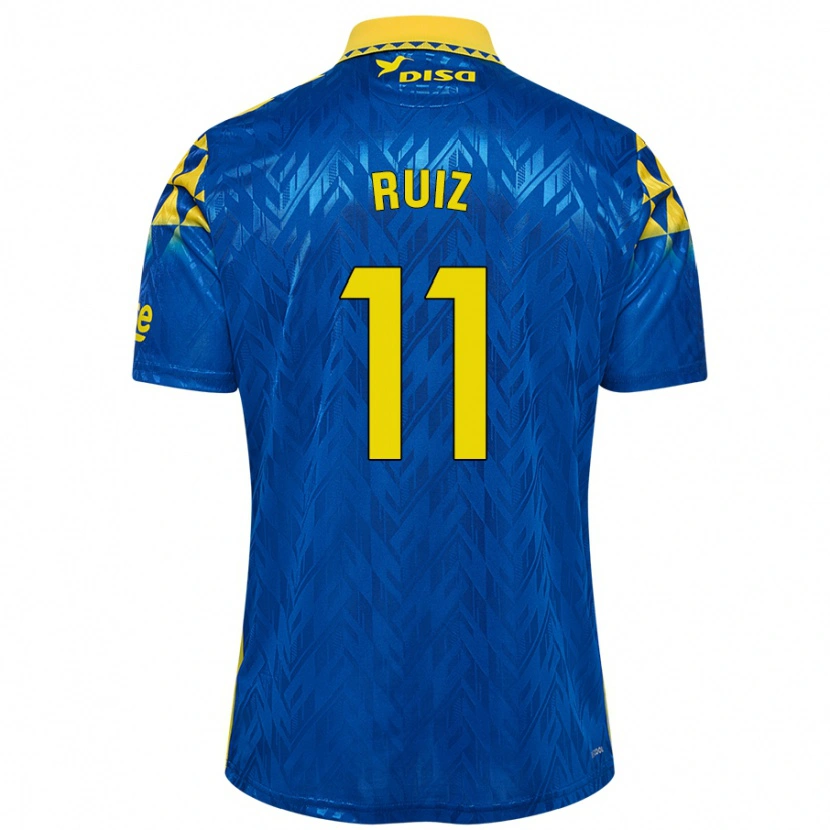 Danxen Kobiety Sergio Ruiz #11 Niebiesko-Żółty Wyjazdowa Koszulka 2024/25 Koszulki Klubowe