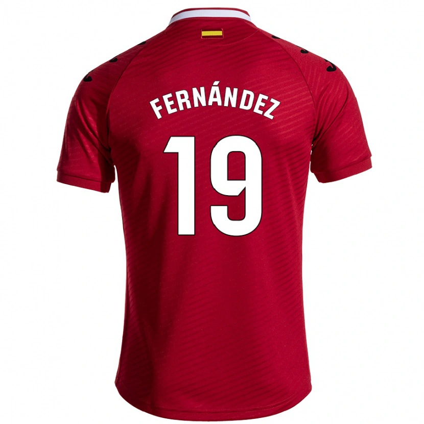 Danxen Kobiety Ismael Fernández #19 Ciemnoczerwony Wyjazdowa Koszulka 2024/25 Koszulki Klubowe