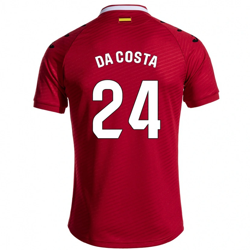 Danxen Kobiety Coba Da Costa #24 Ciemnoczerwony Wyjazdowa Koszulka 2024/25 Koszulki Klubowe