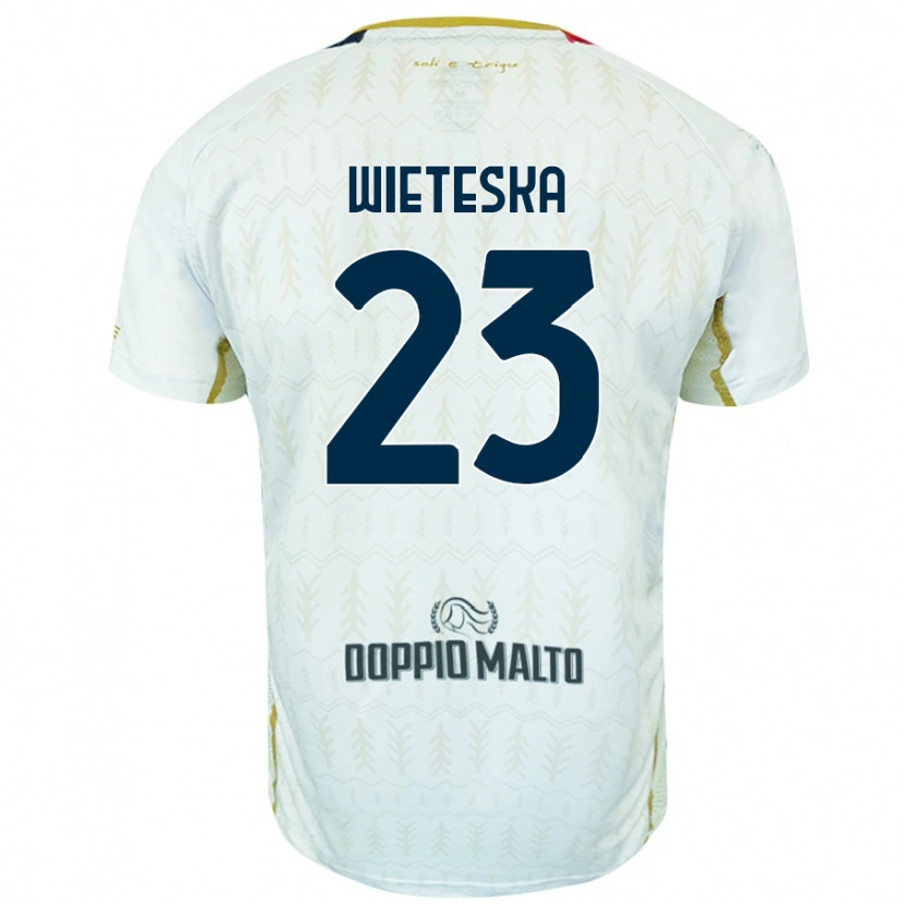 Danxen Kobiety Mateusz Wieteska #23 Biały Wyjazdowa Koszulka 2024/25 Koszulki Klubowe