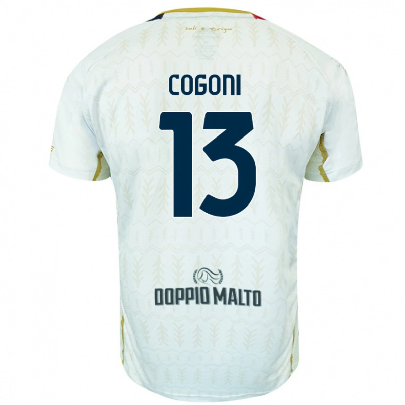 Danxen Kobiety Andrea Cogoni #13 Biały Wyjazdowa Koszulka 2024/25 Koszulki Klubowe