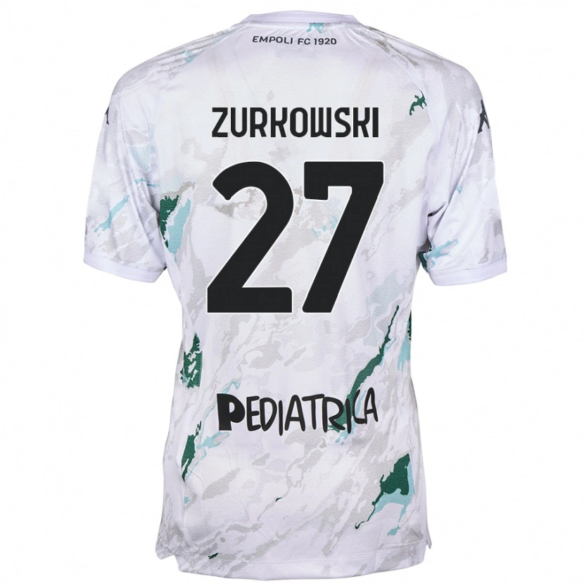 Danxen Kobiety Szymon Żurkowski #27 Szary Wyjazdowa Koszulka 2024/25 Koszulki Klubowe