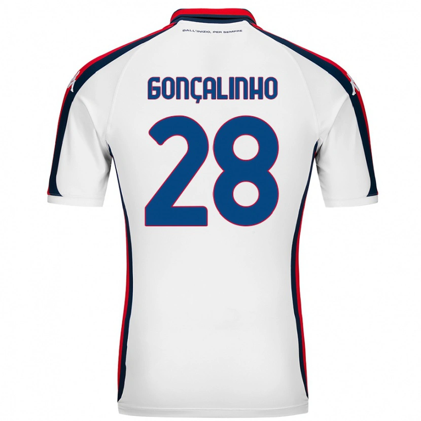 Danxen Kobiety João Gonçalinho #28 Biały Wyjazdowa Koszulka 2024/25 Koszulki Klubowe