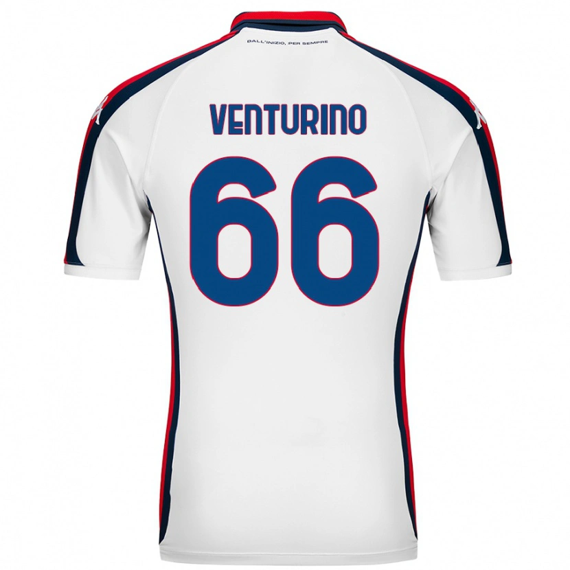 Danxen Kobiety Lorenzo Venturino #66 Biały Wyjazdowa Koszulka 2024/25 Koszulki Klubowe