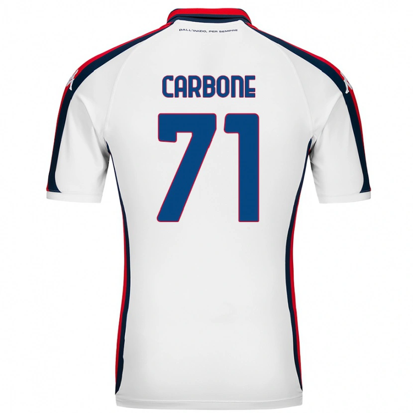 Danxen Kobiety Filippo Carbone #71 Biały Wyjazdowa Koszulka 2024/25 Koszulki Klubowe