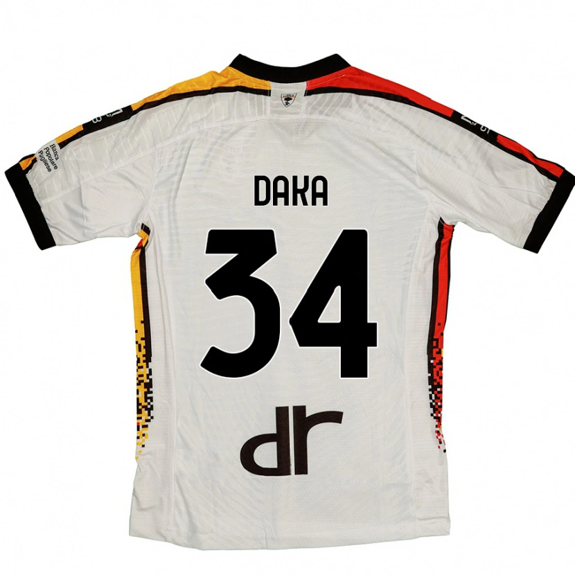 Danxen Kobiety Dario Daka #34 Biały Czarny Wyjazdowa Koszulka 2024/25 Koszulki Klubowe