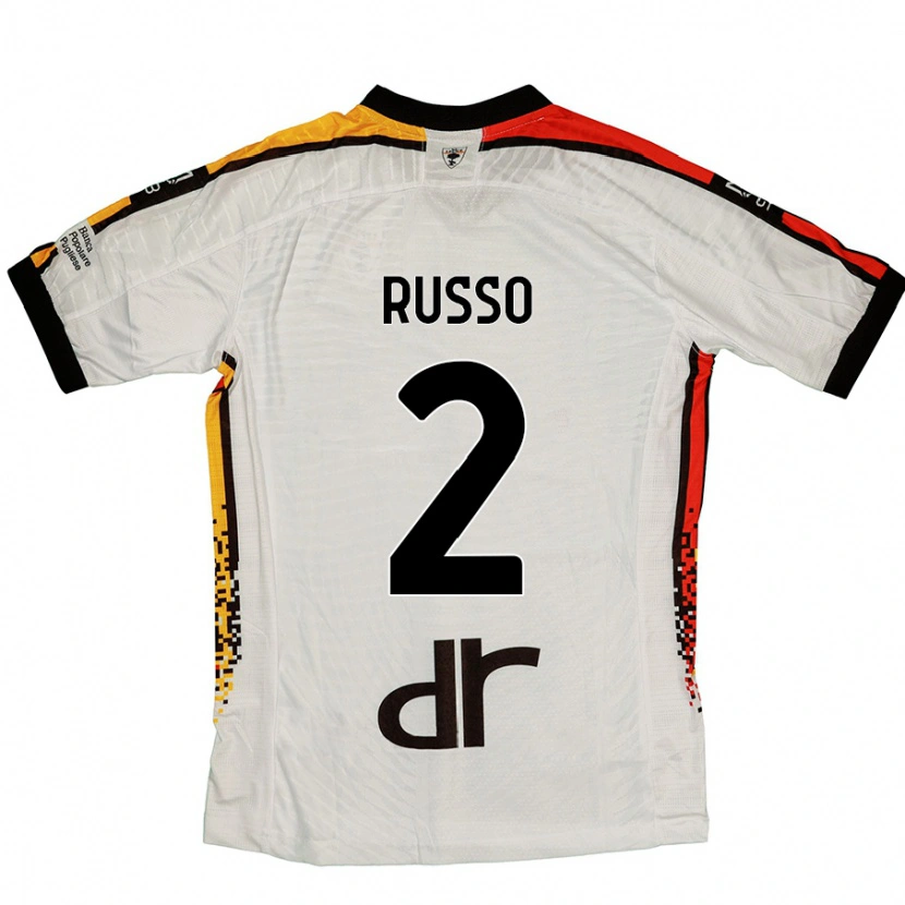 Danxen Kobiety Luca Russo #2 Biały Czarny Wyjazdowa Koszulka 2024/25 Koszulki Klubowe