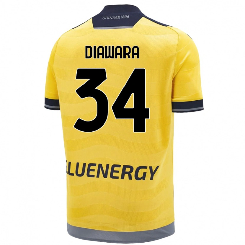 Danxen Kobiety Sekou Diawara #34 Złoty Wyjazdowa Koszulka 2024/25 Koszulki Klubowe