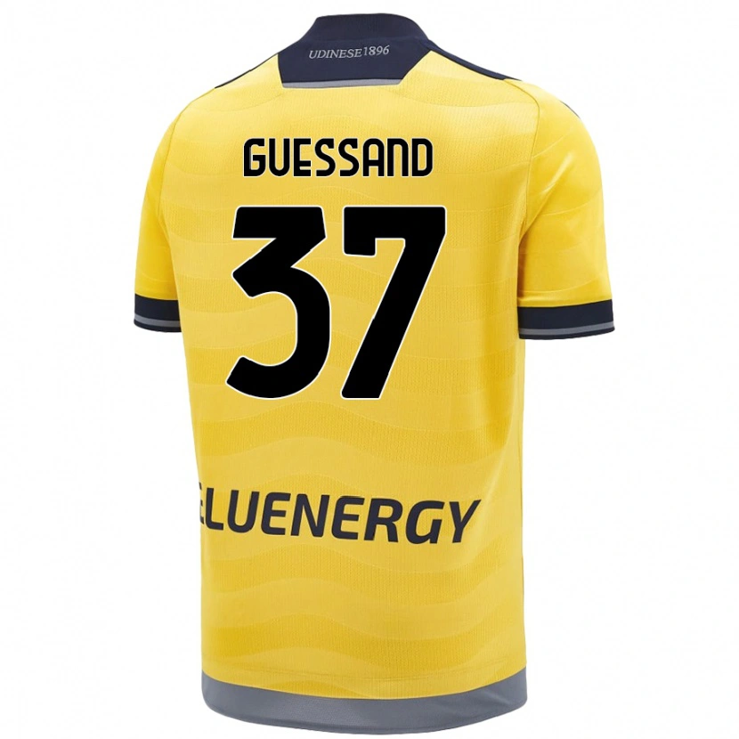 Danxen Kobiety Axel Guessand #37 Złoty Wyjazdowa Koszulka 2024/25 Koszulki Klubowe