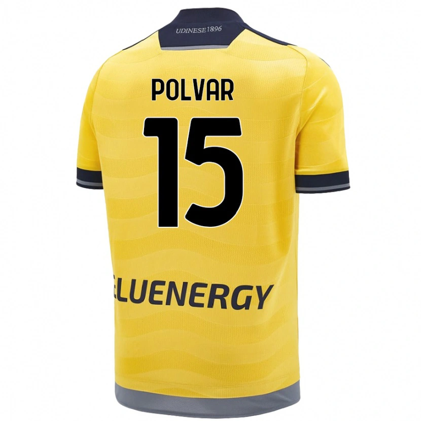Danxen Kobiety Francesco Polvar #15 Złoty Wyjazdowa Koszulka 2024/25 Koszulki Klubowe