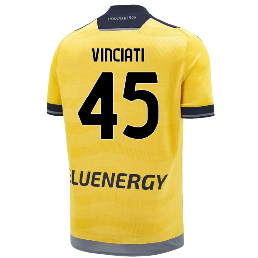 Danxen Kobiety Giulio Vinciati #45 Złoty Wyjazdowa Koszulka 2024/25 Koszulki Klubowe
