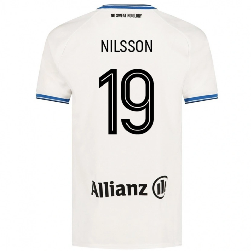 Danxen Kobiety Gustaf Nilsson #19 Biały Wyjazdowa Koszulka 2024/25 Koszulki Klubowe