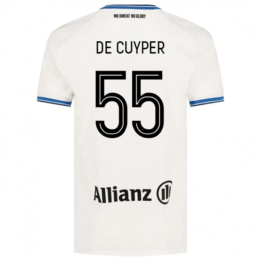 Danxen Kobiety Maxim De Cuyper #55 Biały Wyjazdowa Koszulka 2024/25 Koszulki Klubowe
