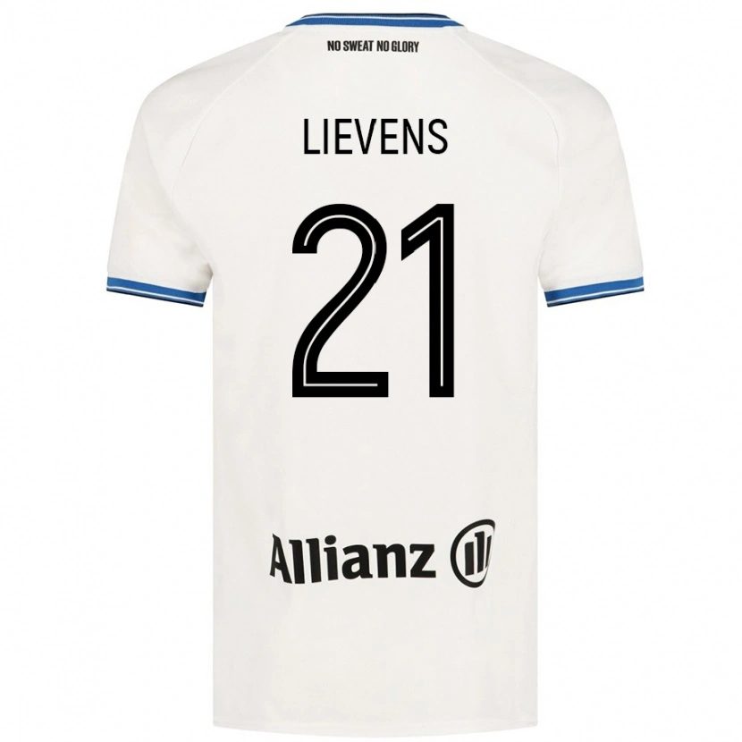Danxen Kobiety Caitlin Lievens #21 Biały Wyjazdowa Koszulka 2024/25 Koszulki Klubowe