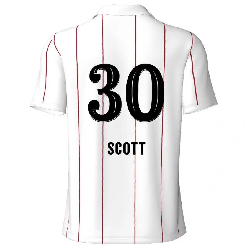 Danxen Kobiety Christopher Scott #30 Biały Czarny Wyjazdowa Koszulka 2024/25 Koszulki Klubowe