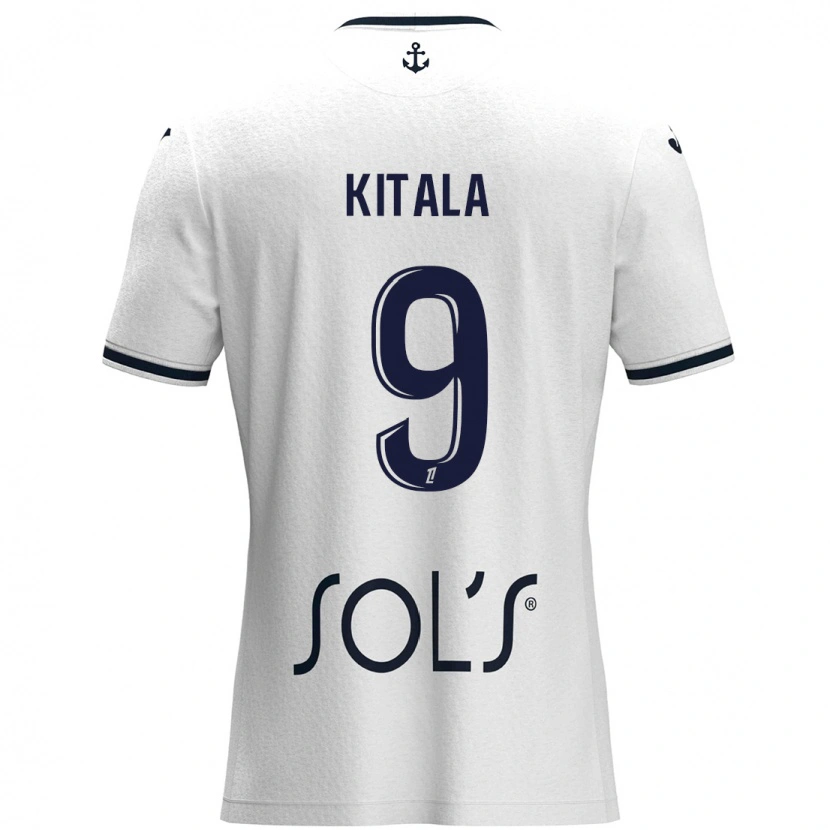 Danxen Kobiety Yann Kitala #9 Biały Ciemnoniebieski Wyjazdowa Koszulka 2024/25 Koszulki Klubowe
