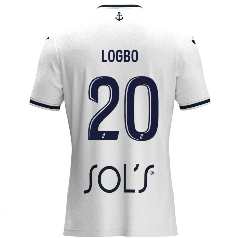 Danxen Kobiety Andy Logbo #20 Biały Ciemnoniebieski Wyjazdowa Koszulka 2024/25 Koszulki Klubowe