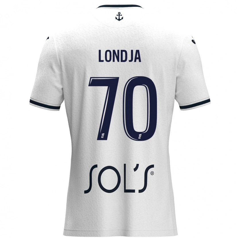 Danxen Kobiety Ruben Londja #70 Biały Ciemnoniebieski Wyjazdowa Koszulka 2024/25 Koszulki Klubowe