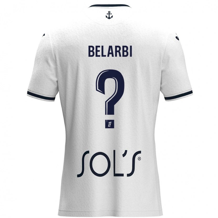 Danxen Kobiety Sohaib Belarbi #0 Biały Ciemnoniebieski Wyjazdowa Koszulka 2024/25 Koszulki Klubowe