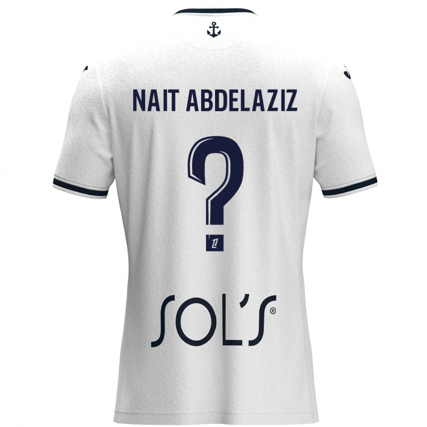 Danxen Kobiety Elias Naït Abdelaziz #0 Biały Ciemnoniebieski Wyjazdowa Koszulka 2024/25 Koszulki Klubowe