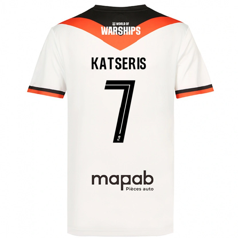 Danxen Kobiety Panos Katseris #7 Biały Wyjazdowa Koszulka 2024/25 Koszulki Klubowe