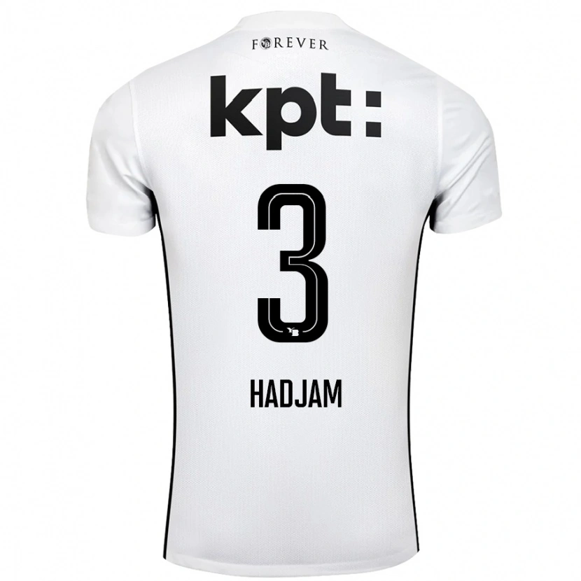 Danxen Kobiety Jaouen Hadjam #3 Biały Czarny Wyjazdowa Koszulka 2024/25 Koszulki Klubowe
