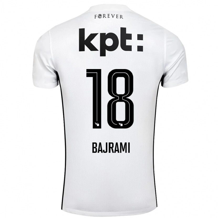 Danxen Kobiety Ardian Bajrami #18 Biały Czarny Wyjazdowa Koszulka 2024/25 Koszulki Klubowe