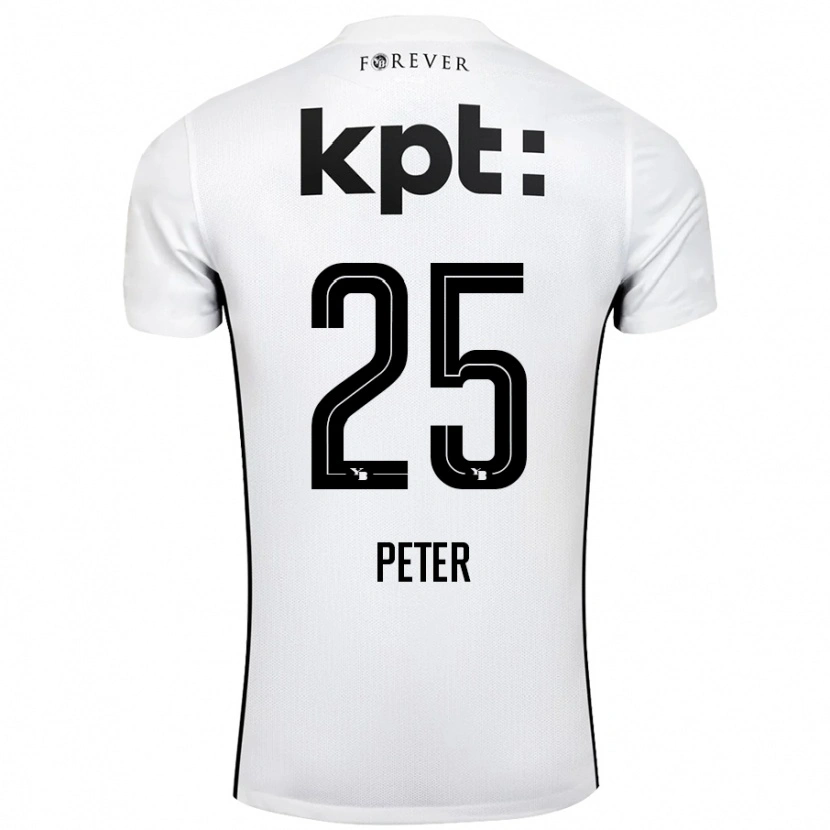 Danxen Kobiety Luc Peter #25 Biały Czarny Wyjazdowa Koszulka 2024/25 Koszulki Klubowe