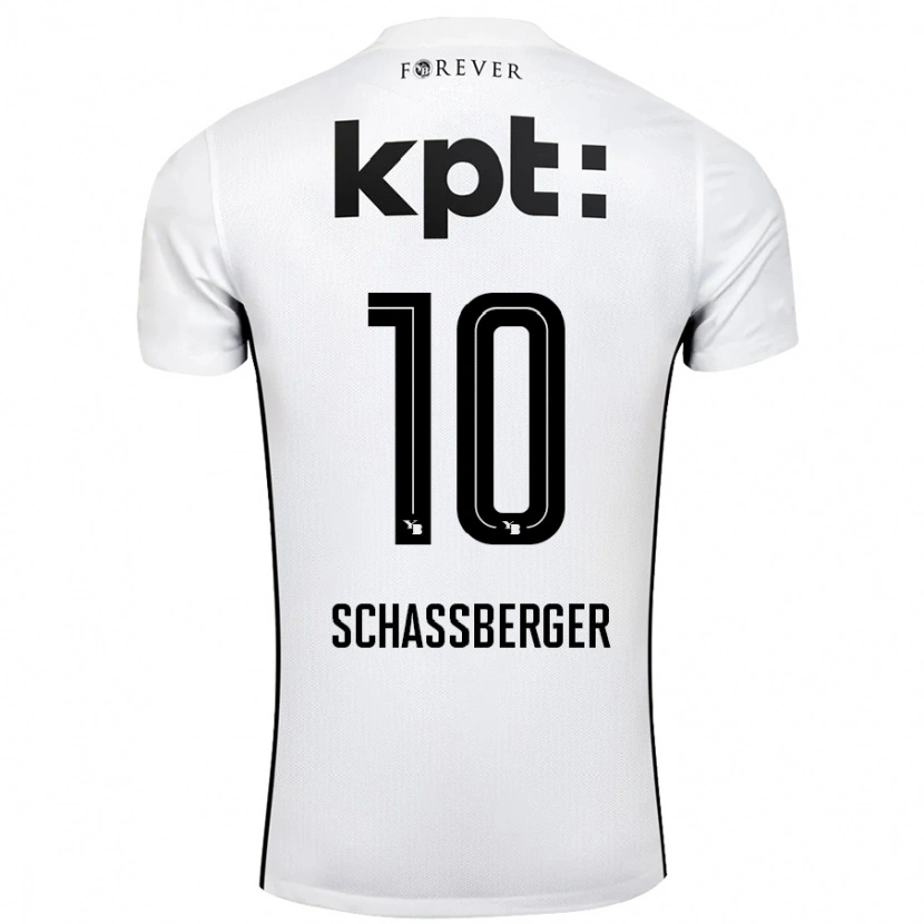 Danxen Kobiety Julia Schassberger #10 Biały Czarny Wyjazdowa Koszulka 2024/25 Koszulki Klubowe