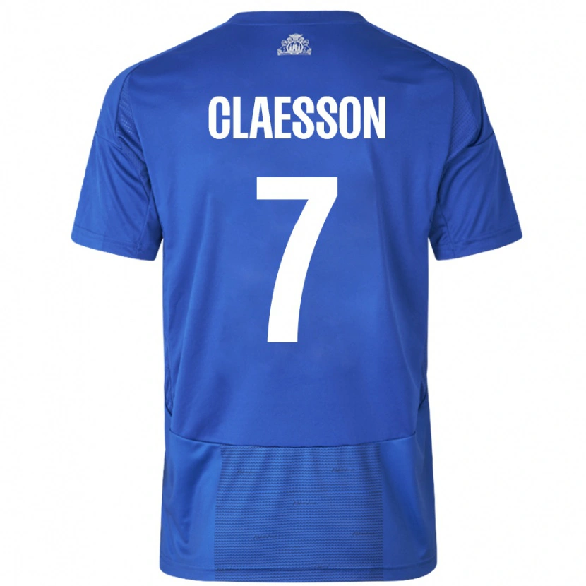 Danxen Kobiety Viktor Claesson #7 Biały Niebieski Wyjazdowa Koszulka 2024/25 Koszulki Klubowe