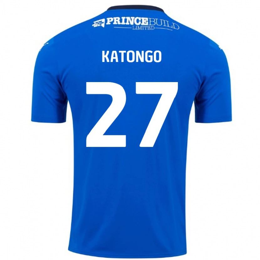 Danxen Dzieci Jadel Katongo #27 Niebieski Biały Domowa Koszulka 2024/25 Koszulki Klubowe